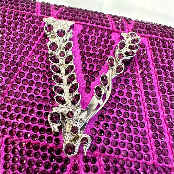 Versace Mini Medusa Monogram Crystal Embellished Satin Shoulder Bag - Picture 4 of 11